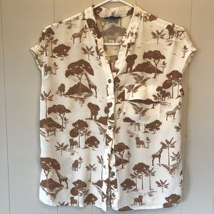 Womens RW&Co safari blouse size M